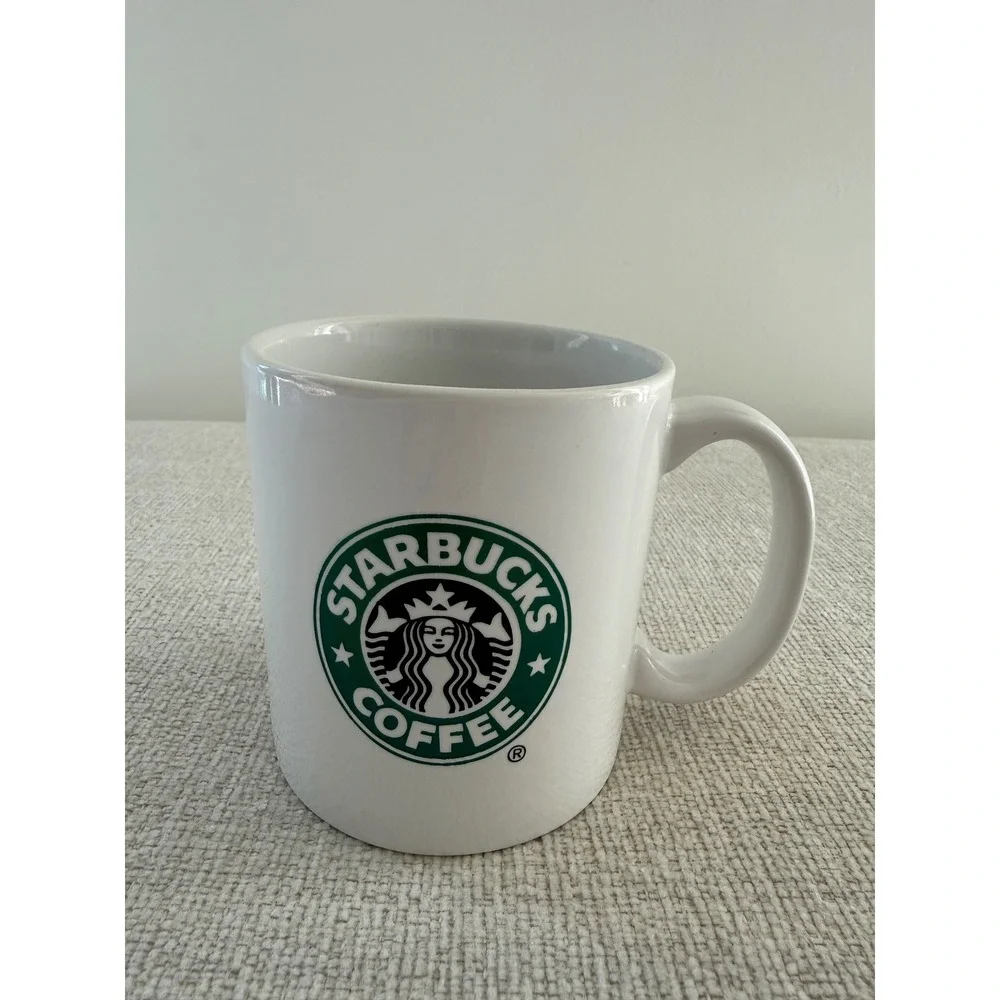 Vintage Starbucks Catalina Coffee Mug Made In USA White Green Siren Logo 20 oz
